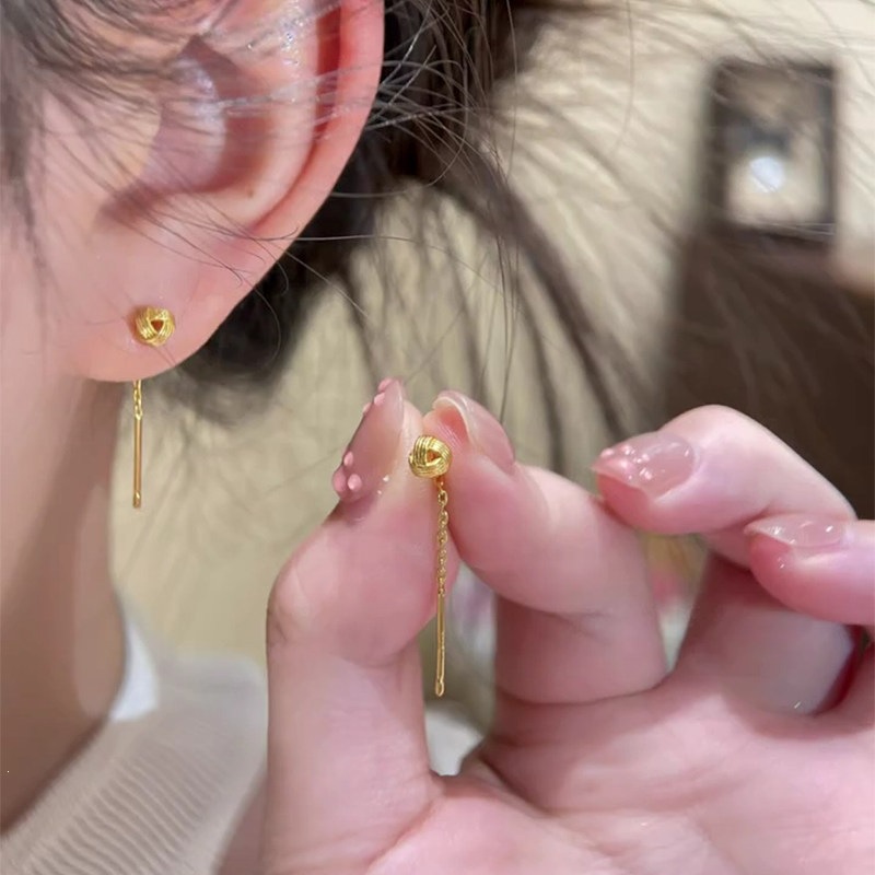 Nicho concéntrico simple como la línea de orejas de nicho femenina de alto nivel pendientes cortos femeninos 925 aguja de plata joyas versátiles image 1