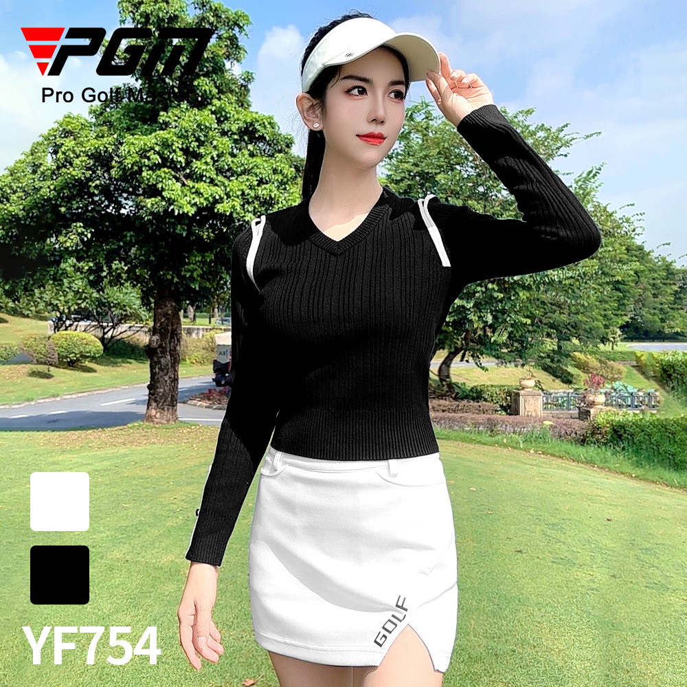 PGM Golf Women Sweater Clothing Autumn and Winter Clothing Soft and Comfortable Peach Heart Collar Warm Fashion Sweater