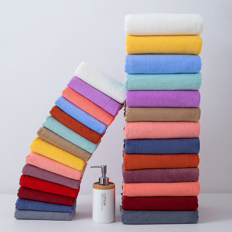 Coral velvet towel bath towel factory in stock wholesale cross-border supply soft absorbent lint-free gift towel set suit