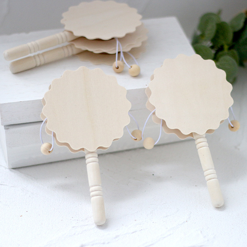 Customized Wooden Rattle for Children's Birthday, DIY Crafts, Painting Materials