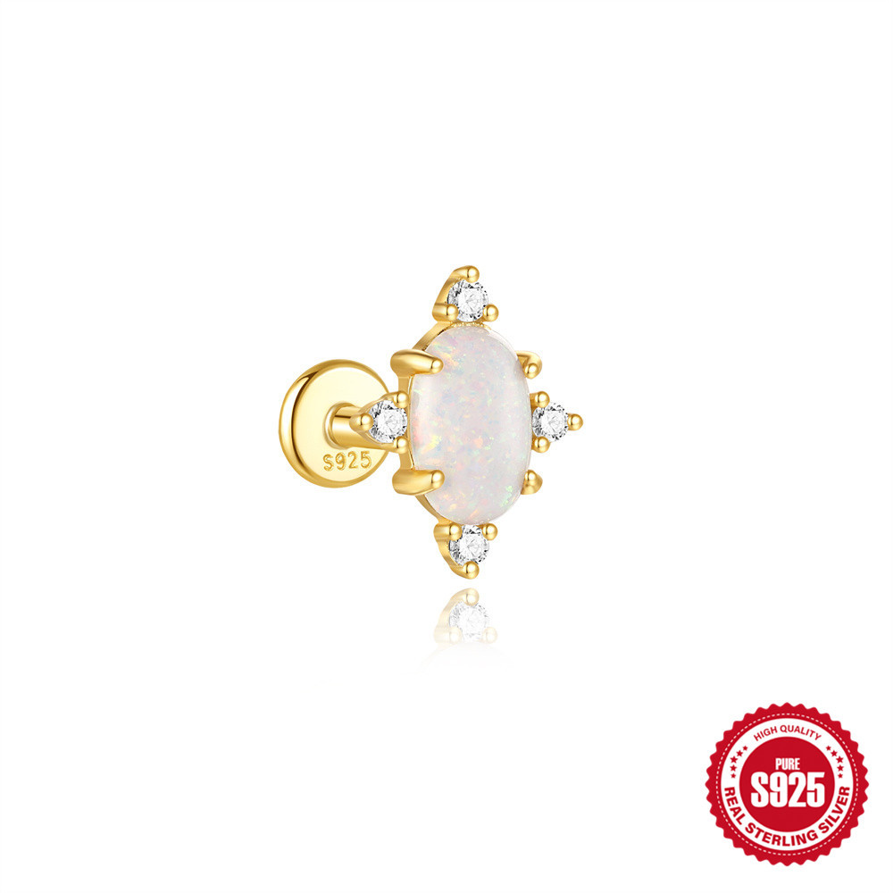Nuevo comercio exterior de plata de ley S925 Nuevo estilo Aobao Pendientes Xingyue Pendientes de nicho de moda de alta gama