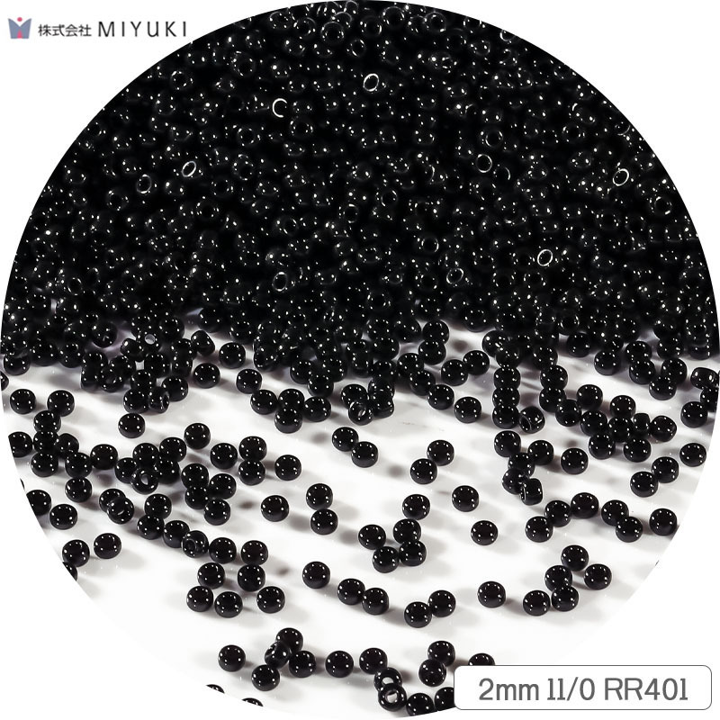 2mm miyuki/rr401 black [5g-500 capsules]