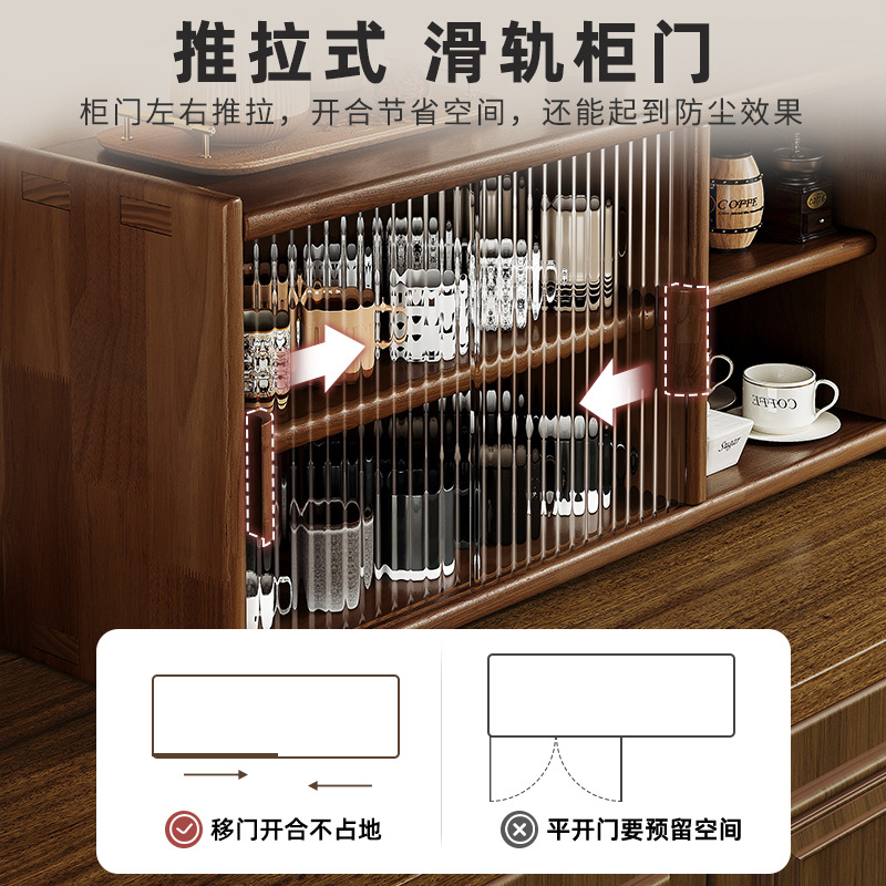 Taza de madera maciza a prueba de polvo Changhong Glass Teaware Storage Cabinet Taza de agua Taza de café Rack caja de almacenamiento de escritorio