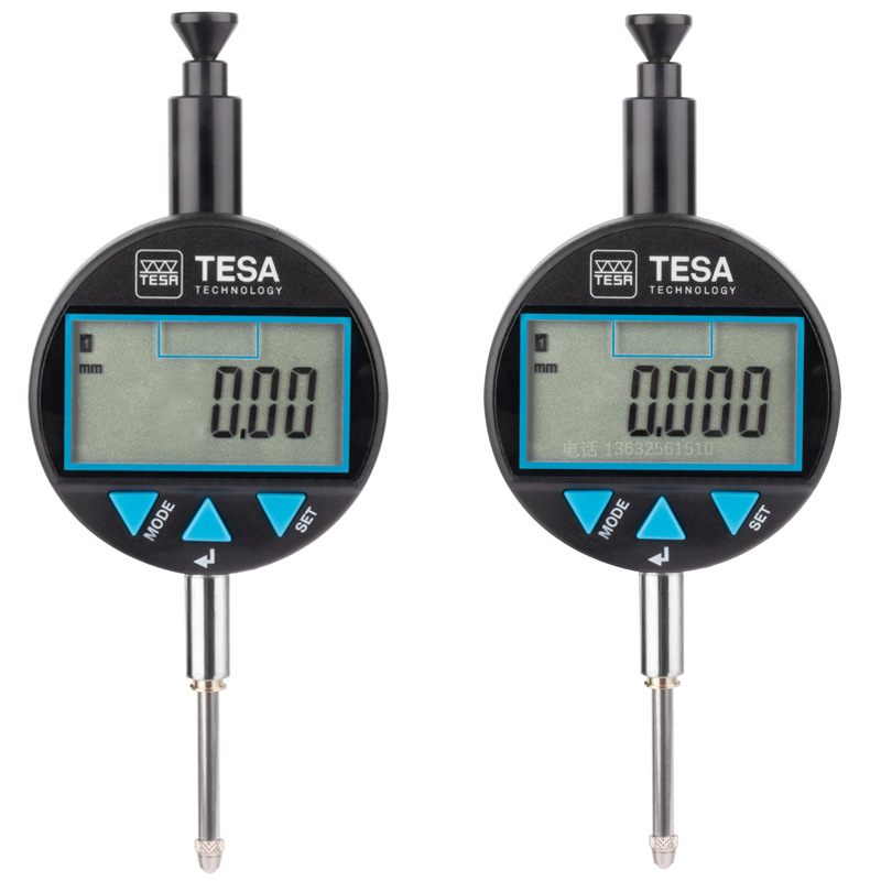 瑞士TESA数显千分表25/0.001mm高精度电子量表01930304防水防油液