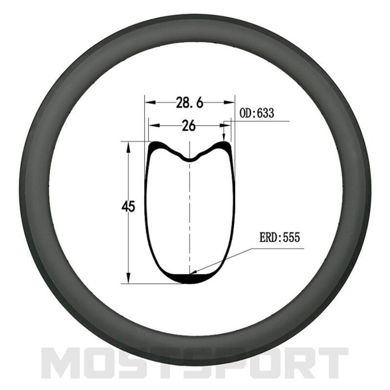 700C Road Tubular Tire Carbon Fiber Rim 45mm High 26mm Wide 700C Road Tubular Tire Carbon Fiber Rim 45mm High 26mm Wide
