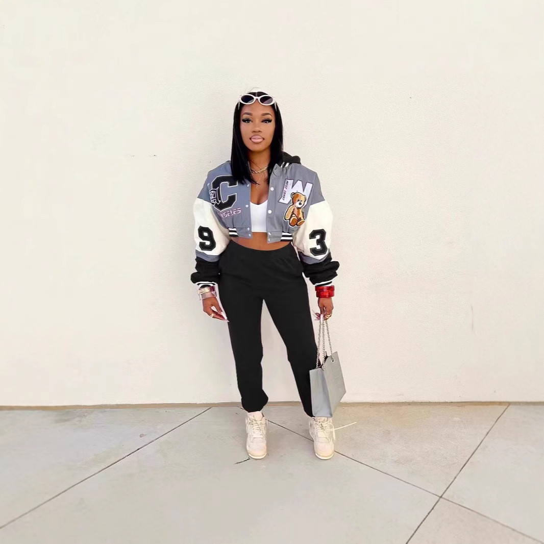 Completo da 3 pezzi con giacca da baseball di ispirazione africana alla moda (senza cappuccio): abbigliamento da strada elegante e versatile per uomo e donna_voghion.com