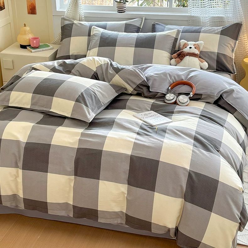 Cobertura de edredón de algodón 150x180x200x230 doble dormitorio de estudiantes individuales 100 cubierta de edredón de algodón conjunto de tres piezas