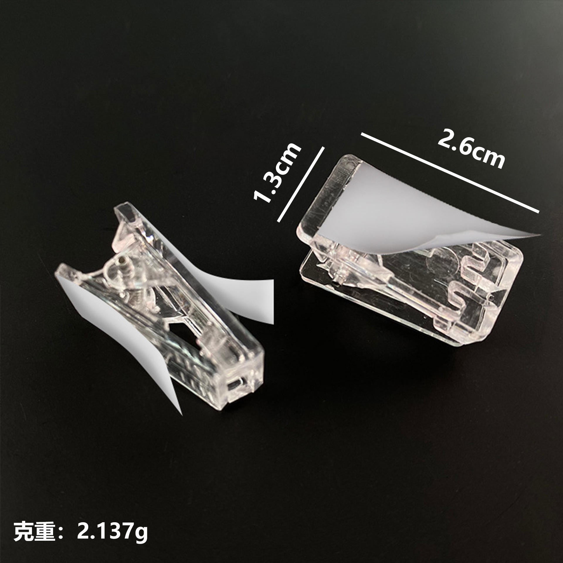 Clip de acrílico, accesorios de papelería, clip de plástico, clip pequeño transparente, clip de trasero con adhesivo, clip de PP de cuenta de mano, bricolaje