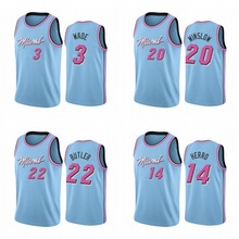 热火队3号韦德Wade热压球衣6#詹姆斯22#巴特勒篮球服外贸跨境货源