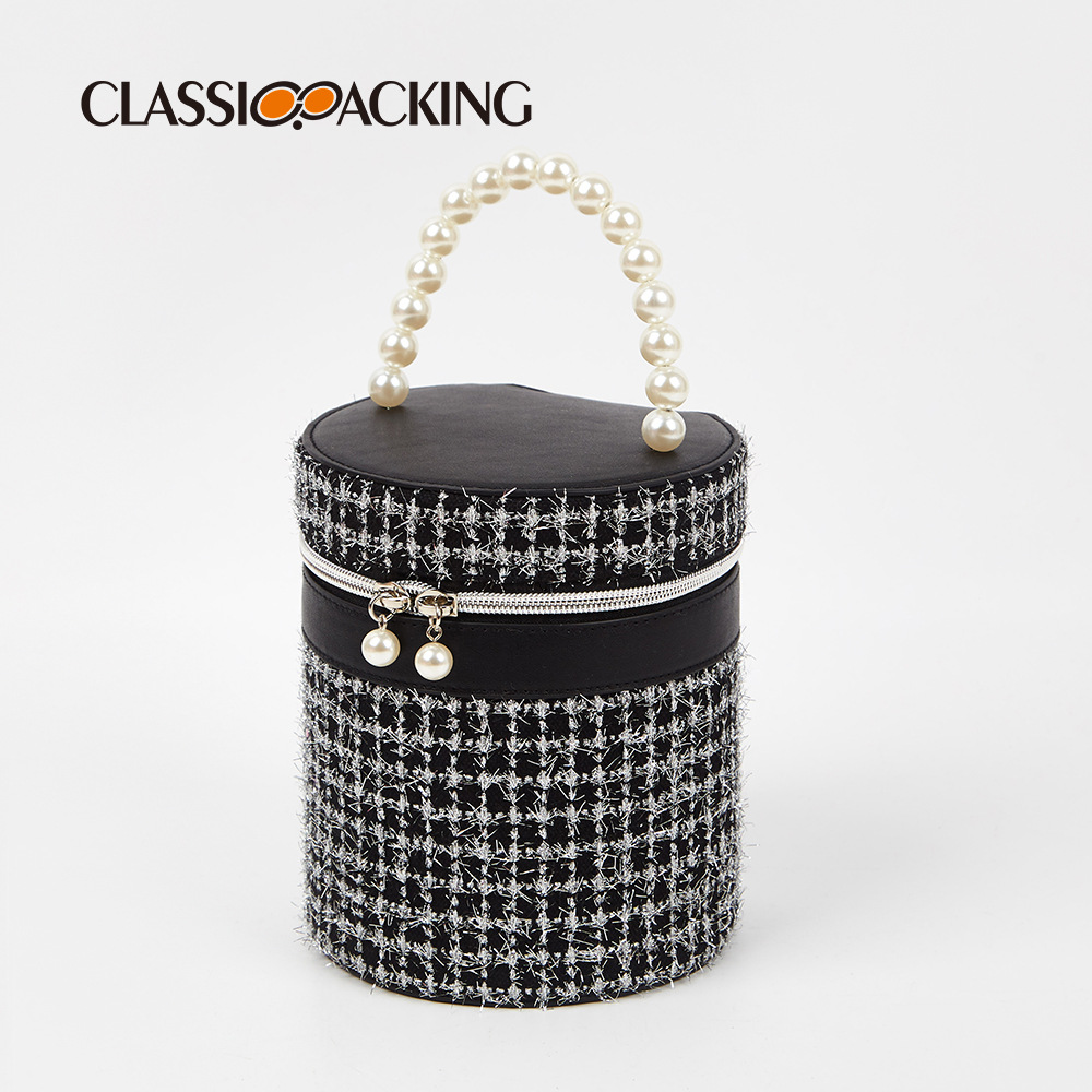 Estilo coreano estilo Chanel bolsa de cosméticos fábrica al por mayor cilindro bolsa de almacenamiento cosmético portátil impermeable bolsa de cosméticos portátil