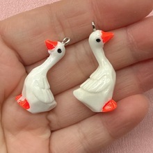 树脂大白鹅吊坠，DIY珠宝制作耳环钥匙扣饰品配件