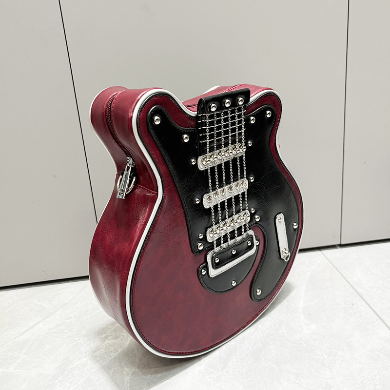 Cross-border Women's Bag European and American Shoulder Bag Handmade Women's Bag Guitar Shaped Handmade Women's Bag Amazon Foreign Trade Women's Bag