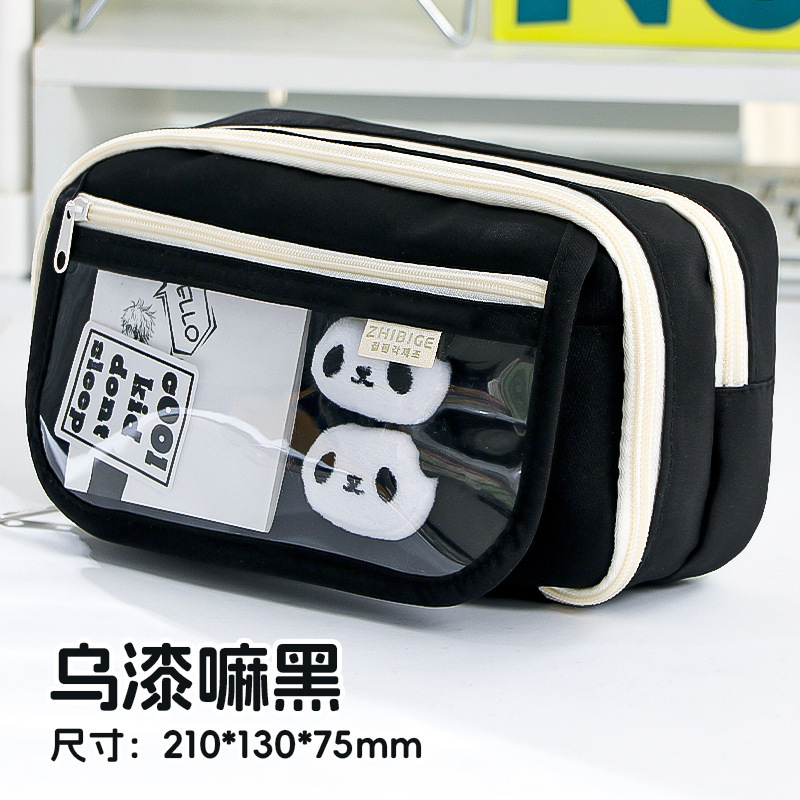 Estuche para lápices transparente para niñas 2024 nueva caja de papelería de gran capacidad para estudiantes de escuela primaria de secundaria, caja de lápices de alto valor para niñas