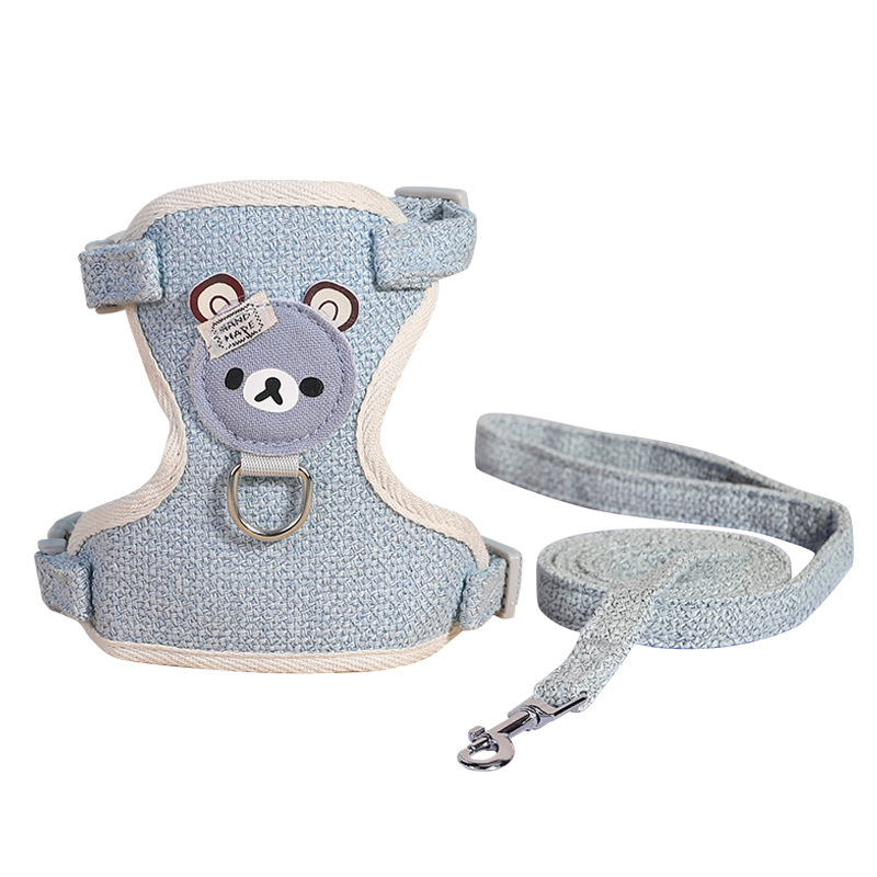 Fábrica nuevo lindo oso mascota tracción cuerda chaleco gato universal correa de pecho gato caminando perro cuerda al por mayor