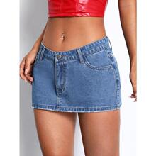U 13218 Vintage Washed Denim Skirt ���ɸ���ţ�ж�ȹ�羳