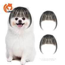 新款宠物假发带鬓角空气刘海可爱装扮仿真发丝狗狗猫咪刘海头饰