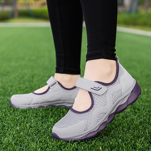 Old Beijing Cloth Shoes for Women, New Summer Slip-On Mom Sports Breathable Mesh Shoes, Women's Walking Soft-Soled Sandals