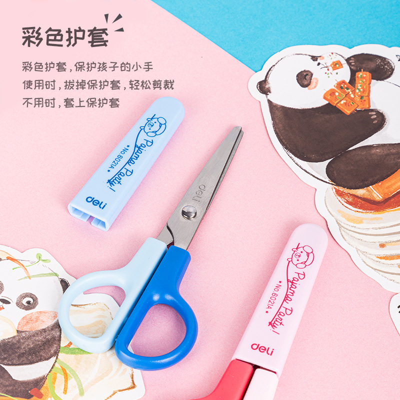 Powerful 6021A Student Scissors, Stainless Steel, Small Size, Handmade Scissors with Protective Case, Children's Safety Scissors