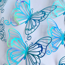 LTHD007 3D立体镂空蝴蝶贴纸家居冰箱礼品装饰质感线条蝴蝶工艺品