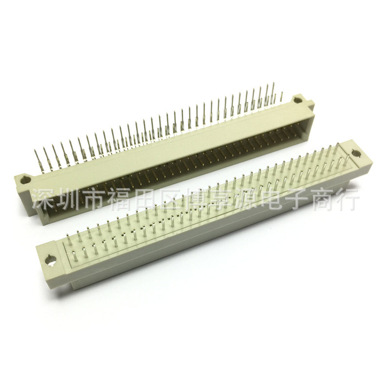 DIN European socket 9001-11641 C00A 364 3*32p 64p male elbow pin with an empty row in the middle