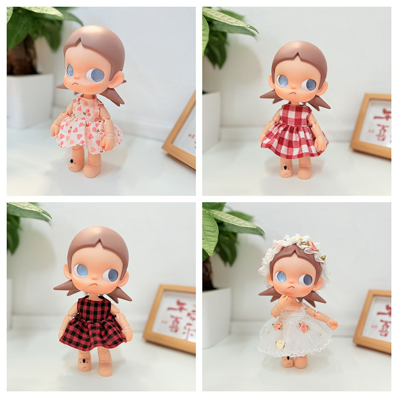 Zsiga Movable Doll's Dream Place Bjd Doll Baby Clothes Gaizi Sister Clothes Cherry Plaid Wedding Dress Cute