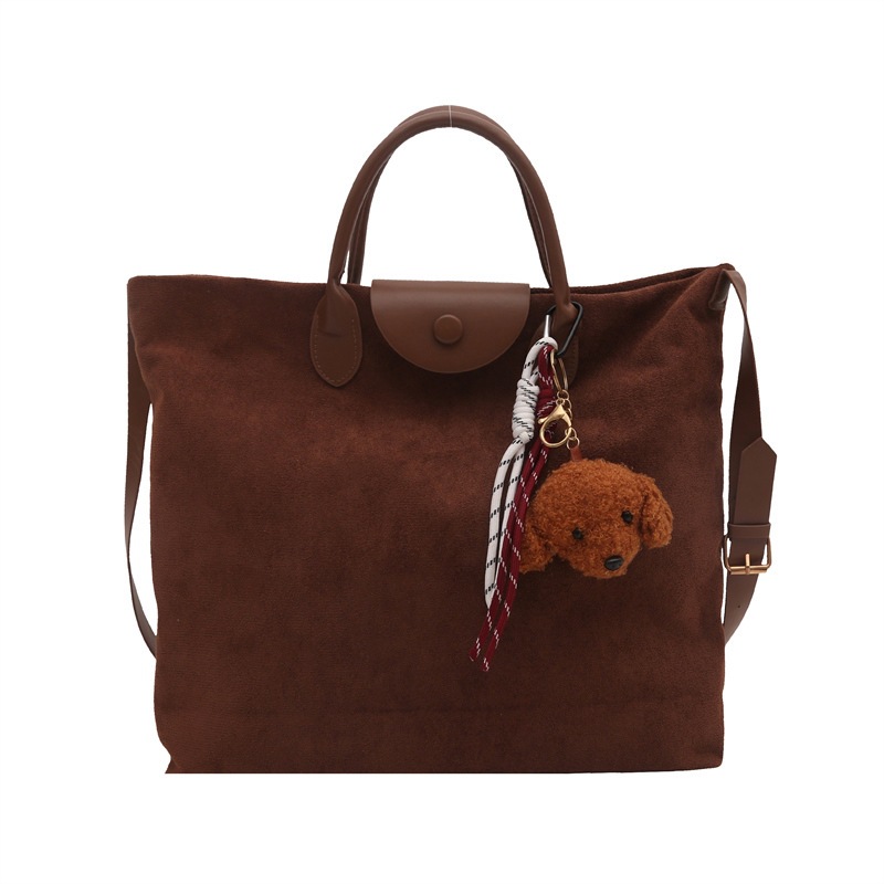 Bolsa de mano de peluche de gamuz para mujeres 2024 nuevo otoño y invierno mirad retro bolso de hombro de gran capacidad tote