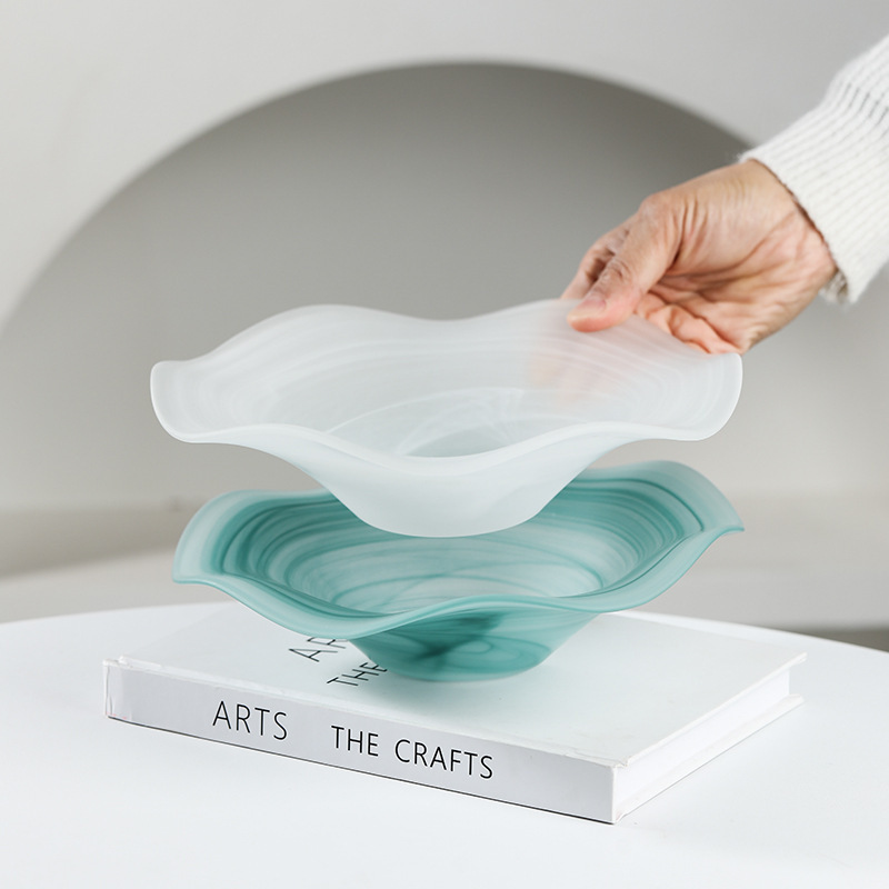 Ins Hot-Selling Cloud-Shaped Fruit Tray Storage Tray Coffee Table Decoration Designer Style Simple Glass Fruit Plate Salad Plate Ins Hot-Selling Cloud-Shaped Fruit Tray Storage Tray Coffee Table Decoration Designer Style Simple Glass Fruit Plate Salad Plate