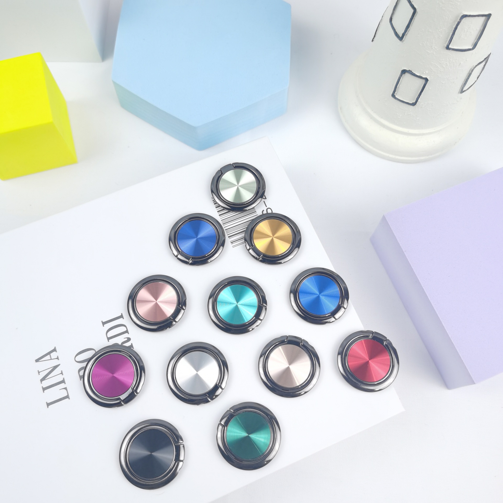 Creativo metal teléfono móvil soporte de aleación anillo redondo hebilla 180 grados anillo giratorio teléfono móvil soporte de regalo