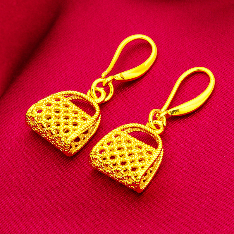 Vietnam sand gold women's fashion earrings wholesale bag earrings sand gold jewelry coin earrings