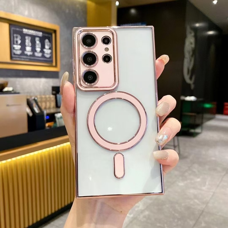 Samsung S25Ultra 電気メッキ磁気模造オリジナル携帯電話ケース S24FE ハイエンド落下防止 S22 保護カバーに適しています。|undefined