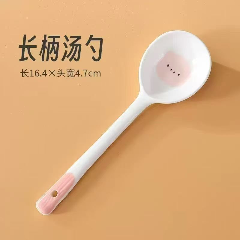 Cuchara de cerámica de color esmaltada cuchara de mango largo cuchara encantadora cuchara de arroz cuchara de arroz cuchara de torsión cuchara de cabeza redonda