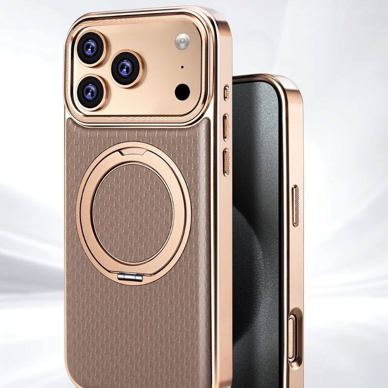 Suitable for Iphone17Promax Mobile Phone Case 360 ​​Degree Rotating Stand 15Pro Leather Model 16Promax Export