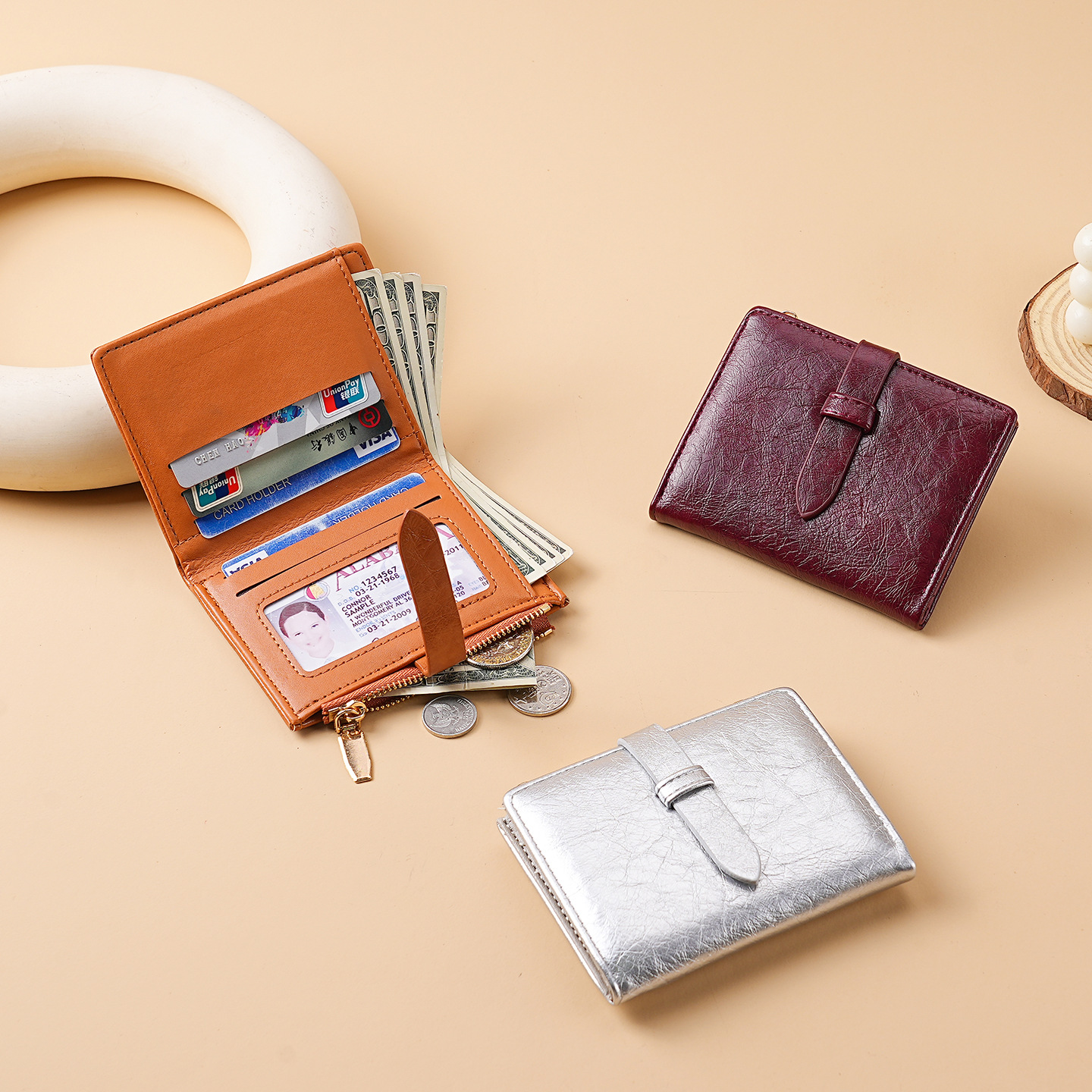 Comercio exterior transfronterizo al por mayor 2025 nueva ciudad simple de color sólido moda PU bolso de cambio bolso de damas corto