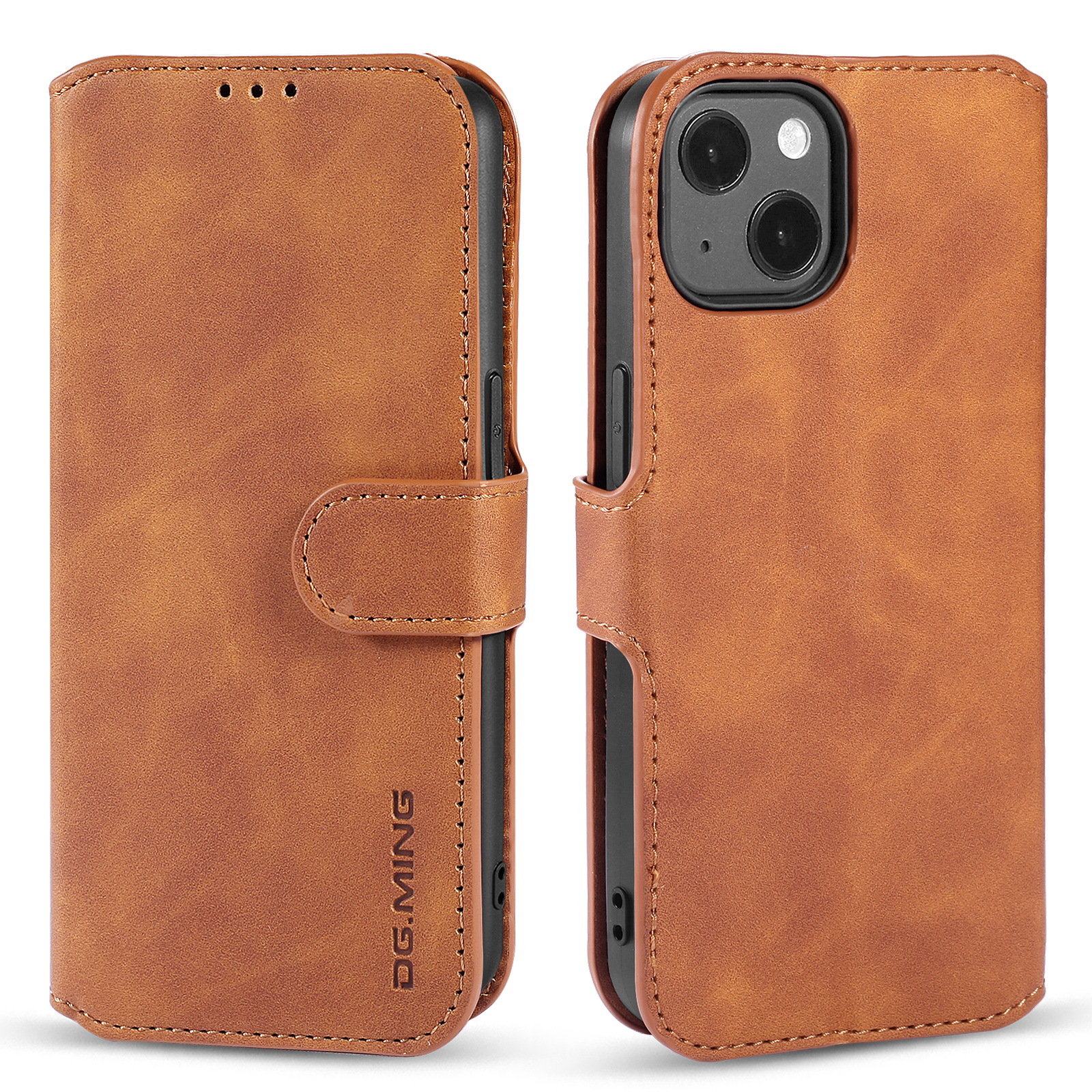 Retro Leather Wallet Phone Case For Iphone 14 And Iphone 13_voghion.com