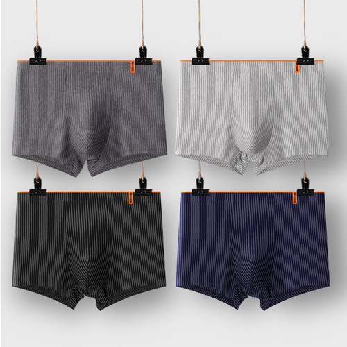 Pure cotton men's underwear youth breathable boxer briefs men's cotton large size boxer briefs boys mid-waist underwear wholesale