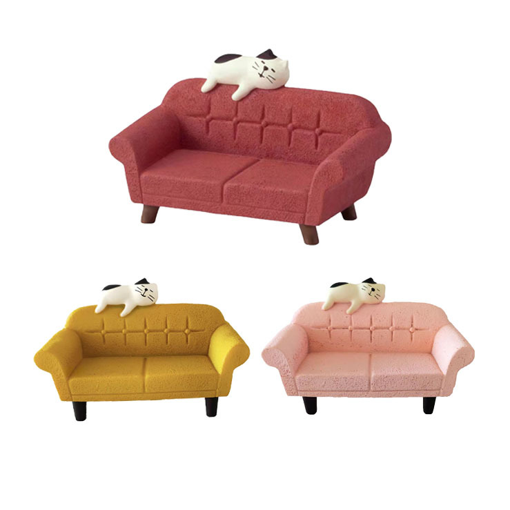 Sofa Ornaments ZAKKA Japanese Cat Mini DIY Handmade Blind Box Miniature Scene Decoration Resin Crafts Ornaments