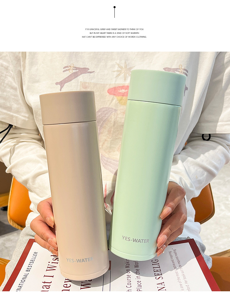 Straight cups, office and business insulated cups, custom-made and wholesale stainless steel water cups, simple and ins style portable water cups for women pic 39