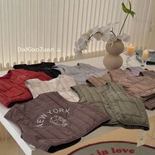 大小卷24冬季新款儿童羽绒马甲保暖加厚羽绒坎肩纯色马甲防寒