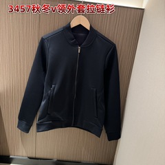 3457新款秋冬v领外套女拉链衫卫衣女长袖t恤上衣男女同款ins风