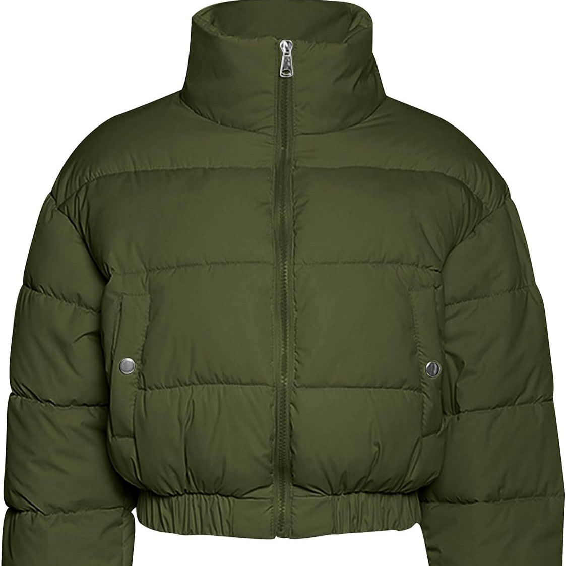 Foreign Trade Cross-Border Women's Short Cotton Clothing Lightweight Zipper Padded Stand Collar Winter Warm Cotton Clothing A56 Lightweight