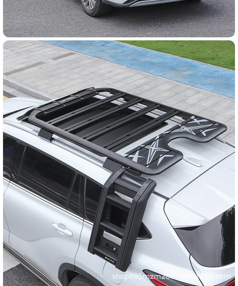 Suitable for Highlander Special Roof Rack Crown Land Car Platform Folding Ladder Roof Rack Modification