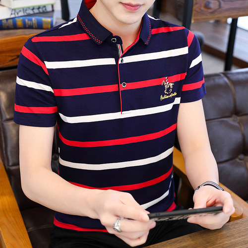 Selected POLO Shirts Pure Cotton Men's Short Sleeve T-Shirts Collar Men Summer Trendy Cool Loose Turn-up Half Sleeve Top