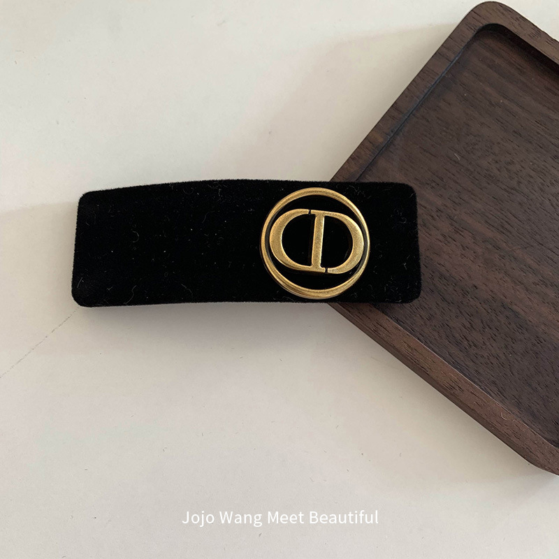 Korean Black Velvet Hairpin For Women With Letter Side Clips, Bangs, Broken Hair Clips, Headwear, Break-off Clips, Elegant And Small Fragrance