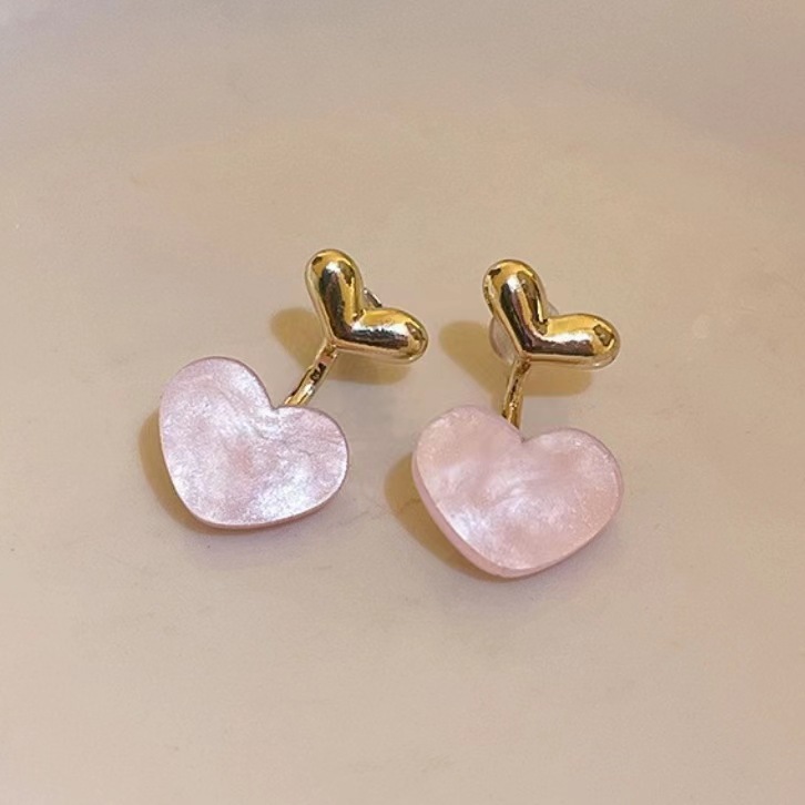 1 Pair Quantity 1 Pair Elegant Simple Style Streetwear Heart Shape Plating Alloy Shell Drop Earrings