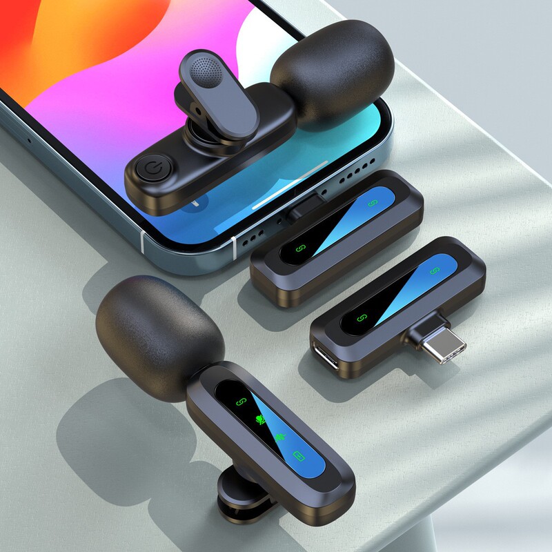 Cross-border wireless collar clip microphone outdoor mobile phone live microphone interview radio noise reduction new mini microphone
