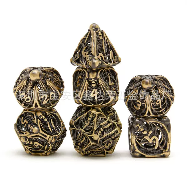 Source Factory Metal Dice Set Hollow Color Cthulu Table Game Multi-sided Dice DND Running Group Sieve