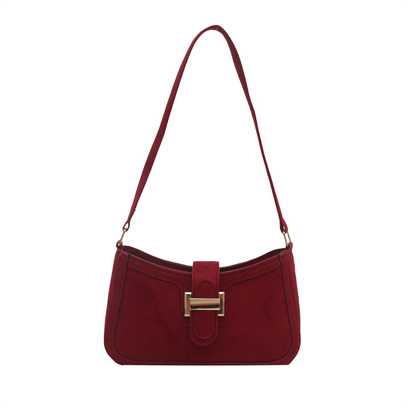 Diseño de nicho francés bolso de axila retro mujer 2024 nueva textura hebilla de cinturón bolso de mensajero de hombro de moda mujer