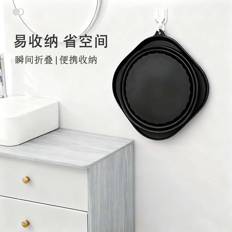 Nuevo tipo transfronterizo de silicona compresas de hielo plegables lavabo facial compresas frías lavabo facial portátil al aire libre lavabo facial plegable