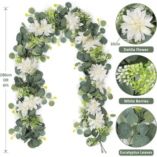 Simulated Plants Eucalyptus Rattan Cross-Border Wedding Home Decoration Decorative Eucalyptus Leaves Fake Flowers Vines Simulated Green Plants