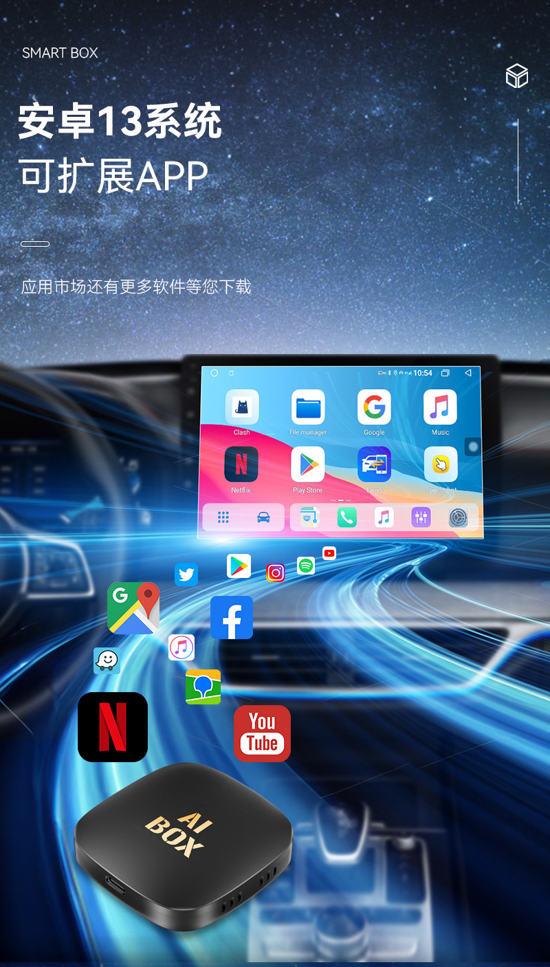 Open-Source Carplay Box Converts to Android System Ai Box Screen Mirroring Smart Wireless Carplay Box